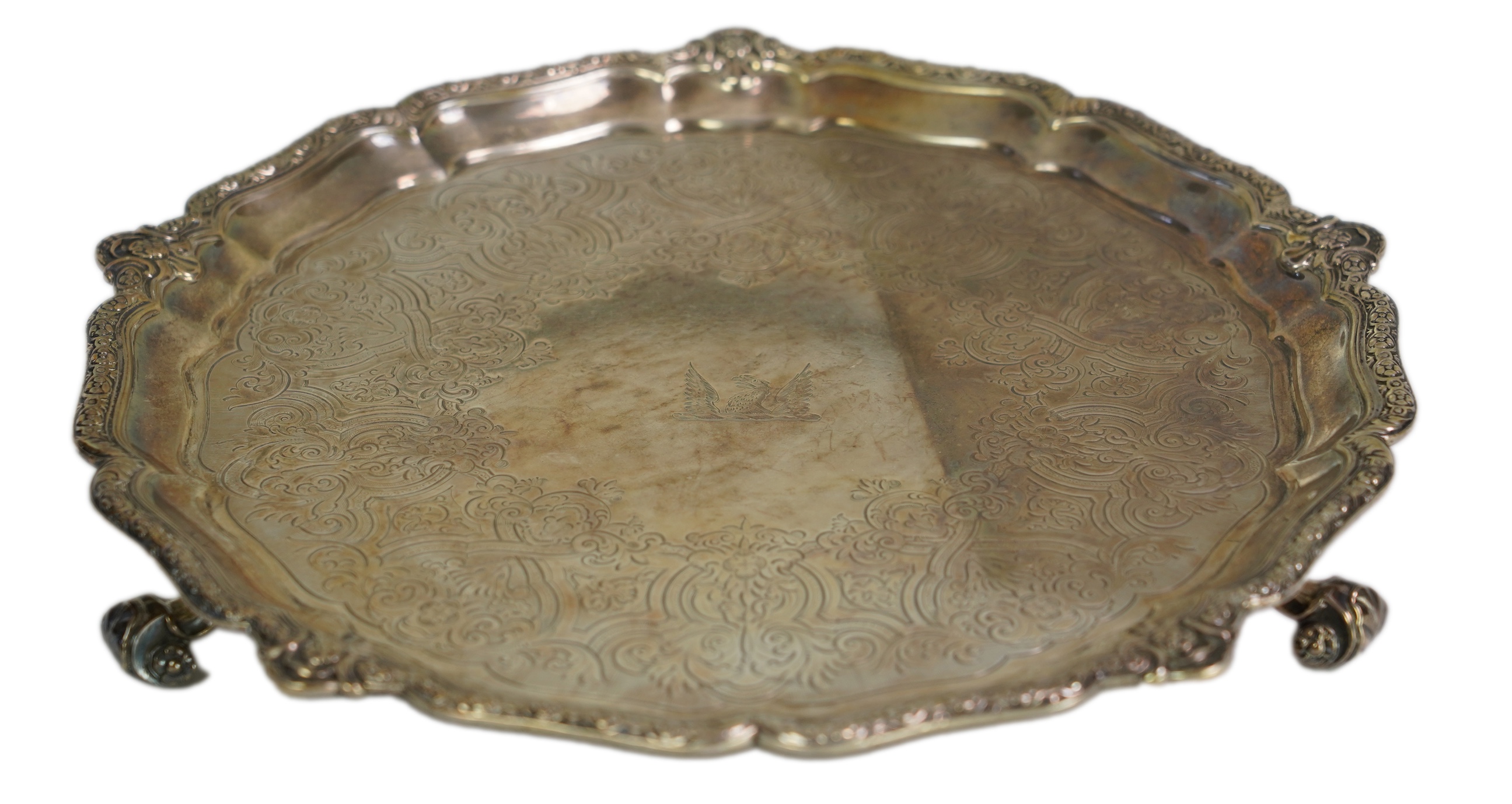 A Victorian silver salver by R & S Garrard & Co